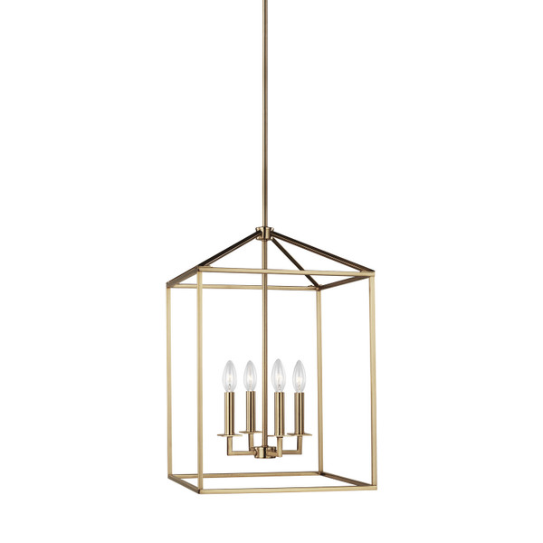 Generation Lighting. - 5115004EN-848 - Four Light Hall / Foyer - Perryton - Satin Brass