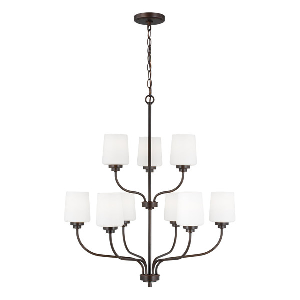 Generation Lighting. - 3102809EN3-710 - Nine Light Chandelier - Windom - Bronze