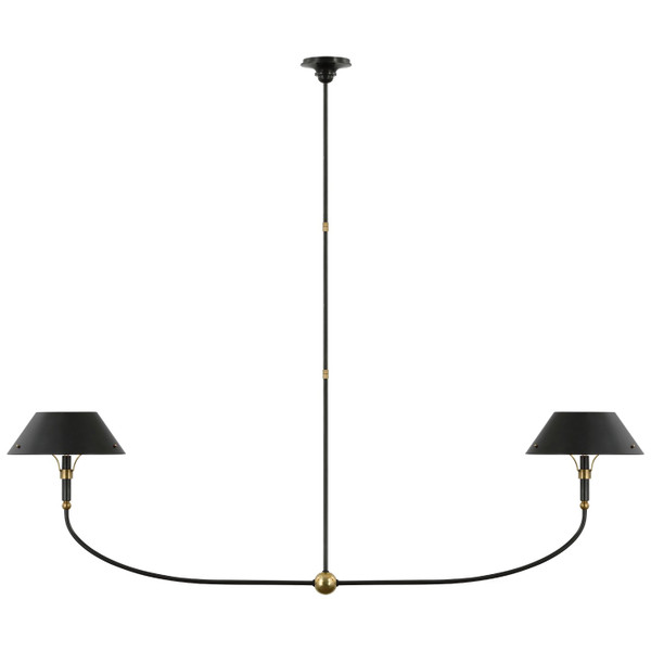 Visual Comfort Signature - TOB 5728BZ/HAB-BZ - LED Linear Chandelier - Turlington - Bronze and Hand-Rubbed Antique Brass