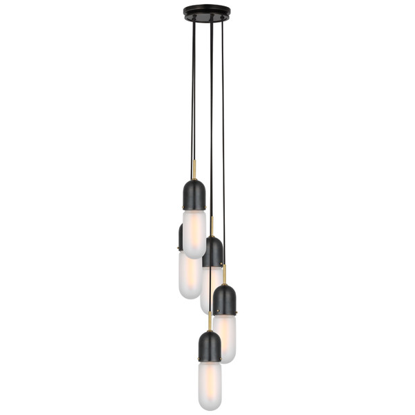 Visual Comfort Signature - TOB 5645BZ/HAB-FG-5 - LED Pendant - Junio - Bronze and Brass