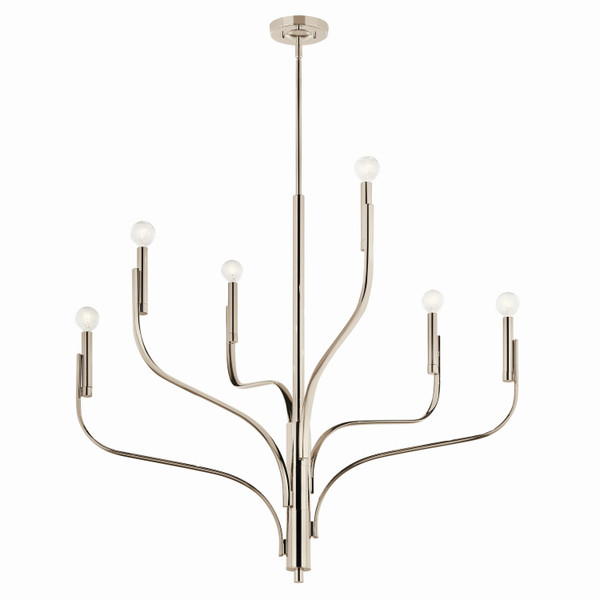 Kichler - 52673PN - Six Light Chandelier - Livadia - Polished Nickel
