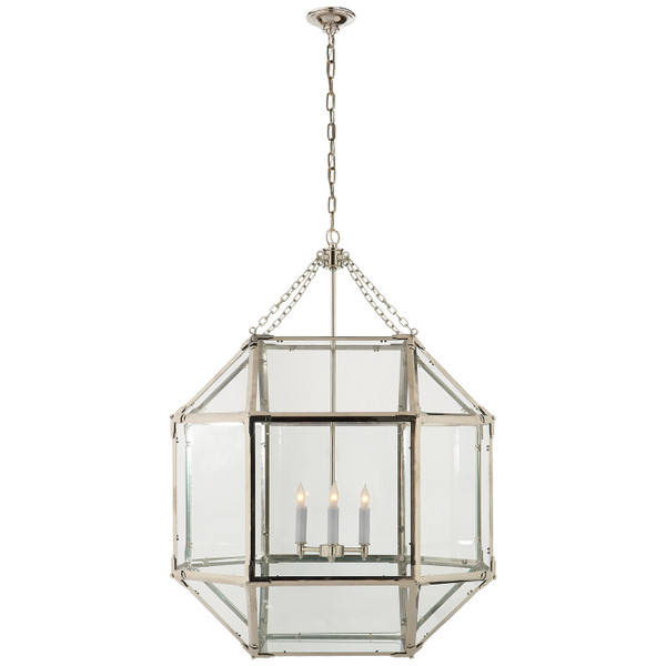 Visual Comfort Signature - SK 5010PN-CG - Three Light Lantern - Morris - Polished Nickel