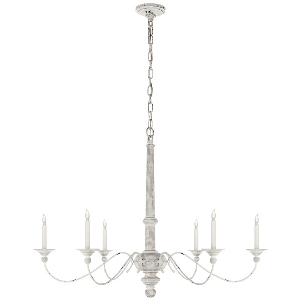 Visual Comfort Signature - S 5212BW - Six Light Chandelier - Country Chandelier - Belgian White