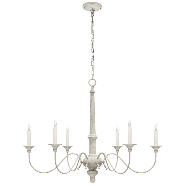 Visual Comfort Signature - S 5211BW - Six Light Chandelier - Country Chandelier - Belgian White
