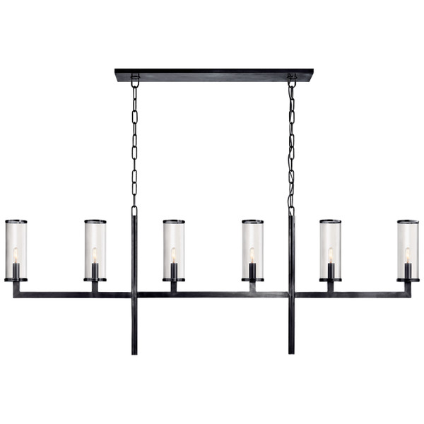 Visual Comfort Signature - KW 5203BZ-CG - Six Light Linear Chandelier - Liaison - Bronze