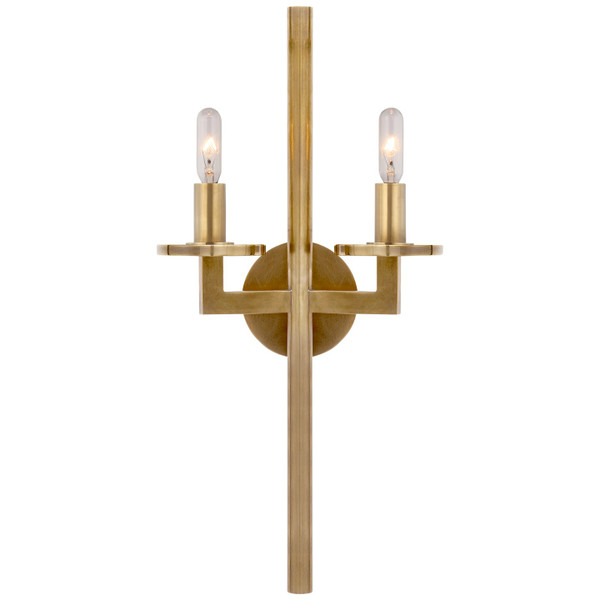 Visual Comfort Signature - KW 2201AB - Two Light Wall Sconce - Liaison - Antique-Burnished Brass