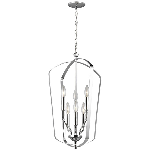 Generation Lighting. - 5134906EN-05 - Six Light Hall / Foyer - Romee - Chrome
