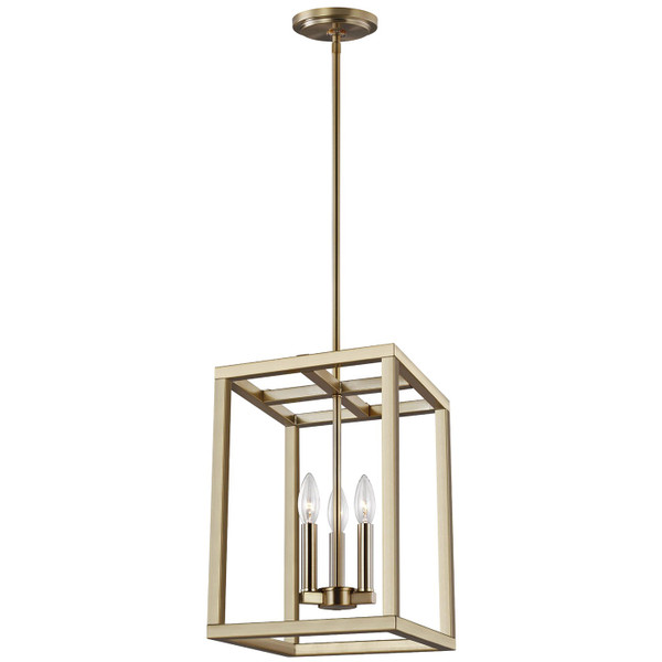 Generation Lighting. - 5134503-848 - Three Light Hall / Foyer Pendant - Moffet Street - Satin Brass