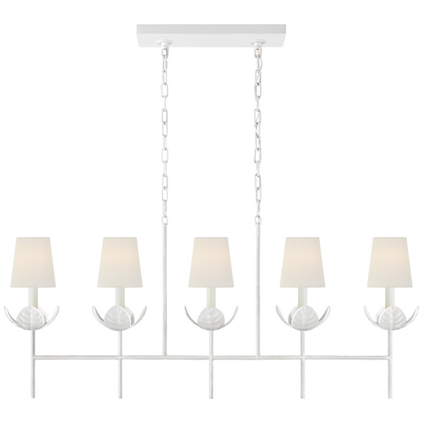 Visual Comfort Signature - JN 5630PW-L - Five Light Linear Chandelier - Illana - Plaster White