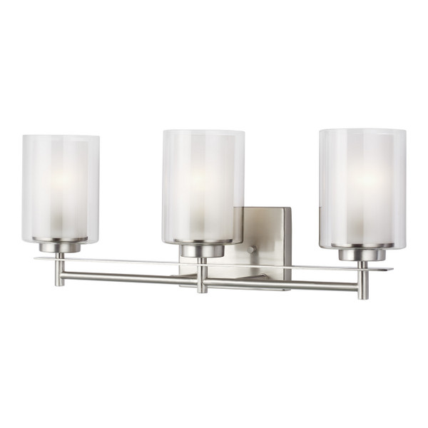 Generation Lighting. - 4437303EN3-962 - Three Light Wall / Bath - Elmwood Park - Brushed Nickel