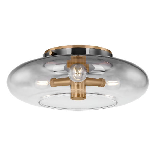 Troy Lighting - C2915-PBR - Three Light Flush Mount - Gunner - Patina Brass