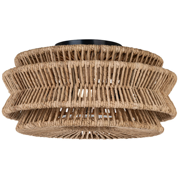 Visual Comfort Signature - CHC 4015BZ/NAB - LED Semi-Flush Mount - Antigua - Bronze and Natural Abaca