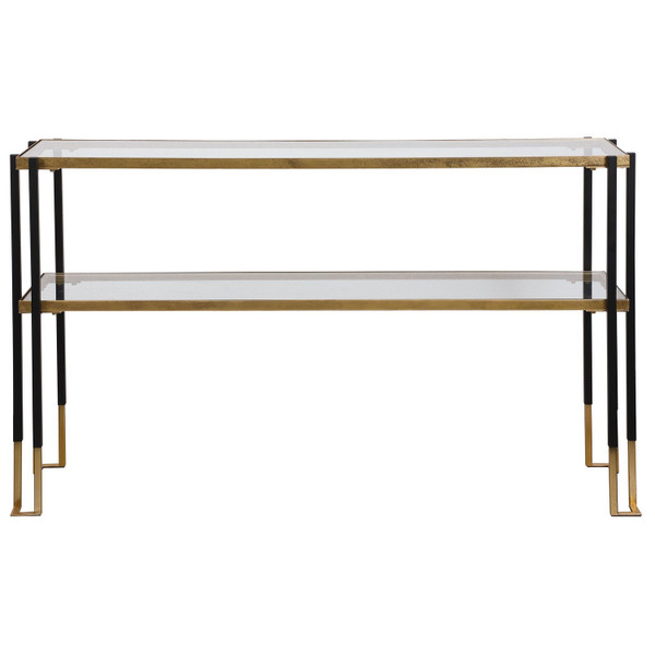 Uttermost - 24978 - Console Table - Kentmore - Matte Black And Brushed Gold