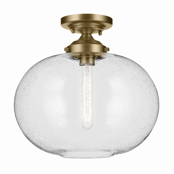 Kichler - 43913NBR - One Light Semi Flush Mount - Avery - Natural Brass