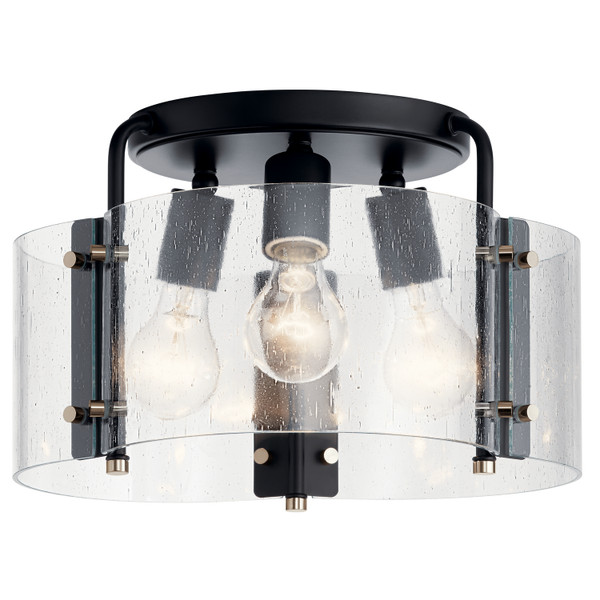 Kichler - 42954BK - Three Light Semi Flush Mount - Thoreau - Black