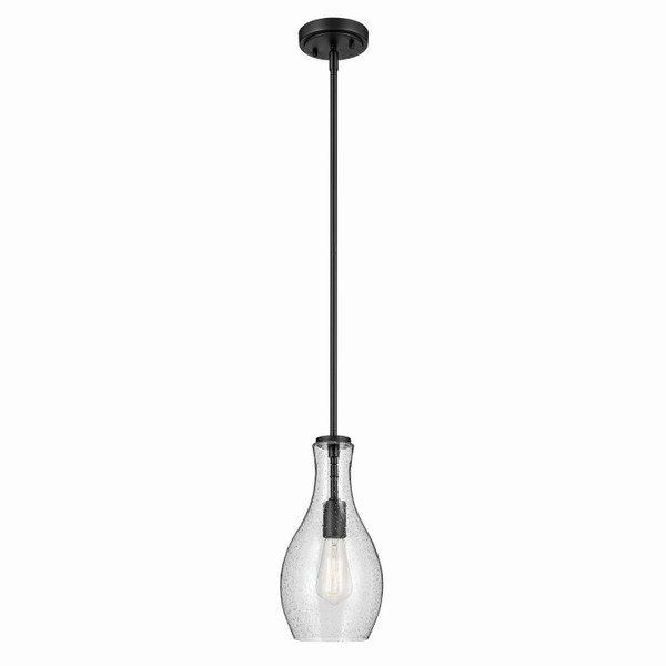 Kichler - 42456BKCS - One Light Pendant - Everly - Black