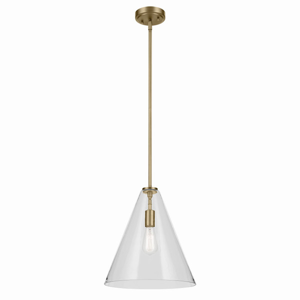 Kichler - 42200NBR - One Light Pendant - Everly - Natural Brass