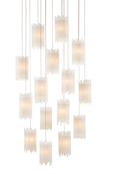 Currey and Company - 9000-0884 - 15 Light Pendant - Escenia - Frosted White