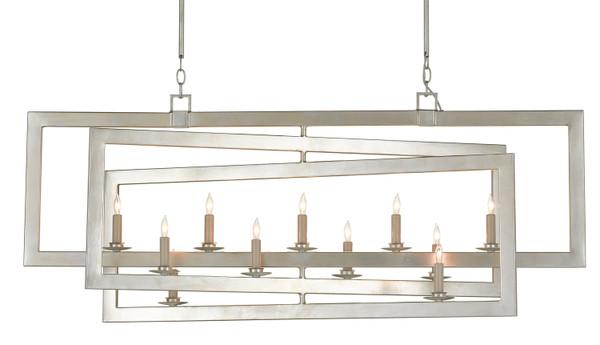 Currey and Company - 9000-0634 - 11 Light Chandelier - Middleton - Contemporary Silver Leaf