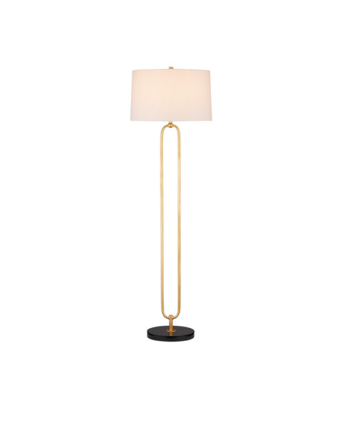 Currey and Company - 8000-0144 - One Light Floor Lamp - Glossary - Contemporary Gold Leaf/Natural