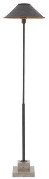 Currey and Company - 8000-0016 - One Light Floor Lamp - Fudo - Mole Black/Contemporary Gold Leaf/Polished Concrete