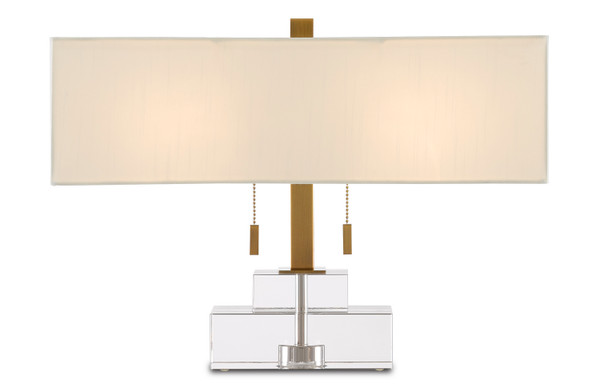 Currey and Company - 6000-0602 - Two Light Table Lamp - Chiara - Clear/Antique Brass