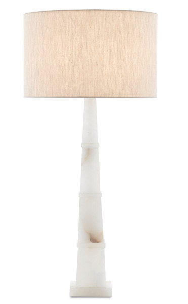 Currey and Company - 6000-0595 - One Light Table Lamp - Alabastro - Alabaster/Polished Nickel