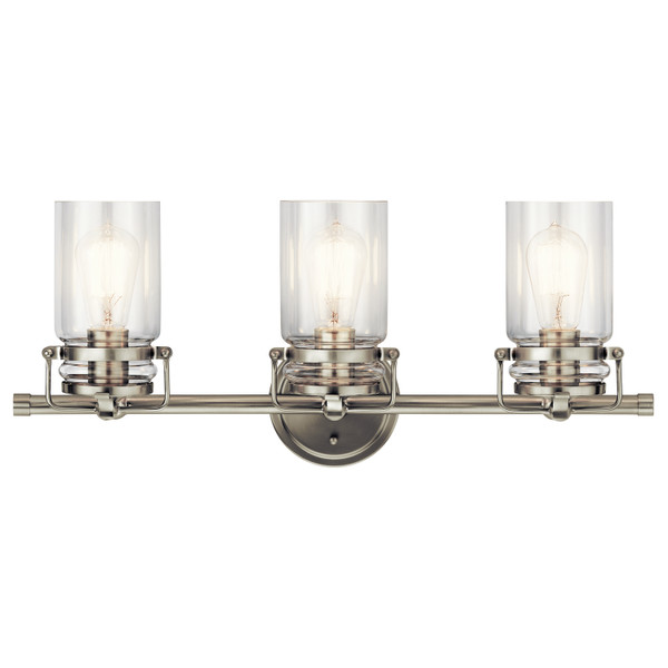 Kichler - 45689NI - Three Light Bath - Brinley - Brushed Nickel