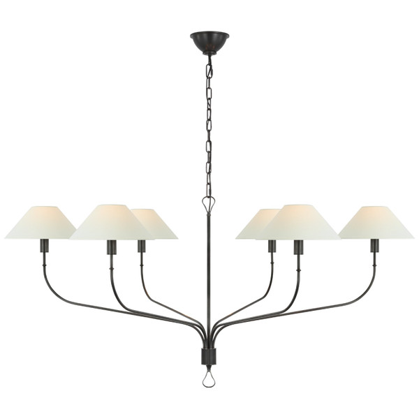 Visual Comfort Signature - AL 5006BZ/CHC-L - LED Chandelier - Griffin - Bronze and Chocolate Leather