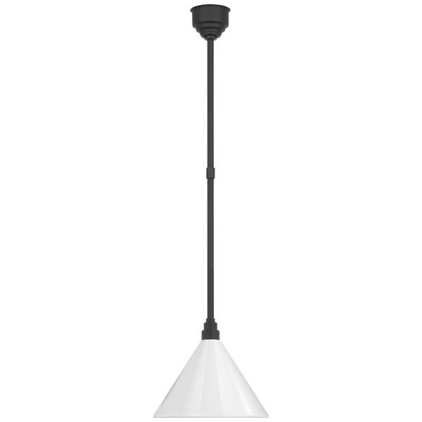Visual Comfort Signature - TOB 5819MBK-WHT - LED Pendant - Academy Barn Light - Matte Black