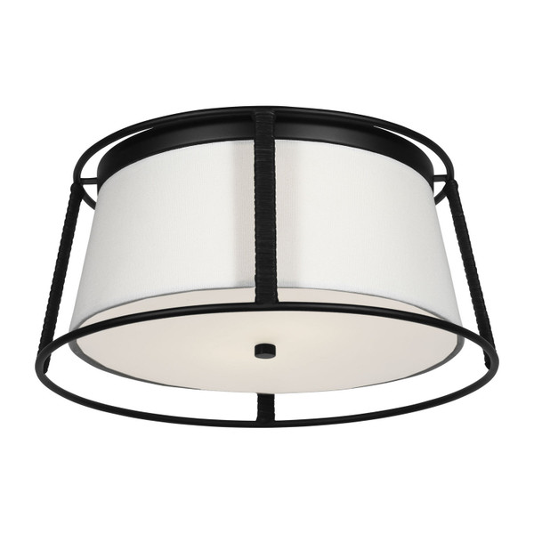 Visual Comfort Studio - DJF1002MBK - Two Light Flush Mount - Cortes - Midnight Black