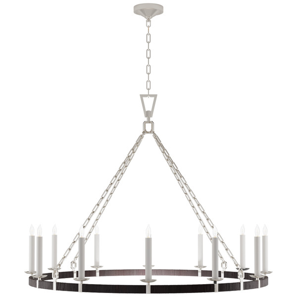 Visual Comfort Signature - CHC 5874PN/BRT - LED Chandelier - Darlana5 - Polished Nickel and Black Rattan
