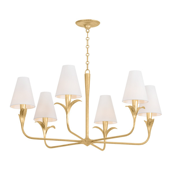 Troy Lighting - F4740-GLI - Six Light Chandelier - Quill - Gilded Ivory