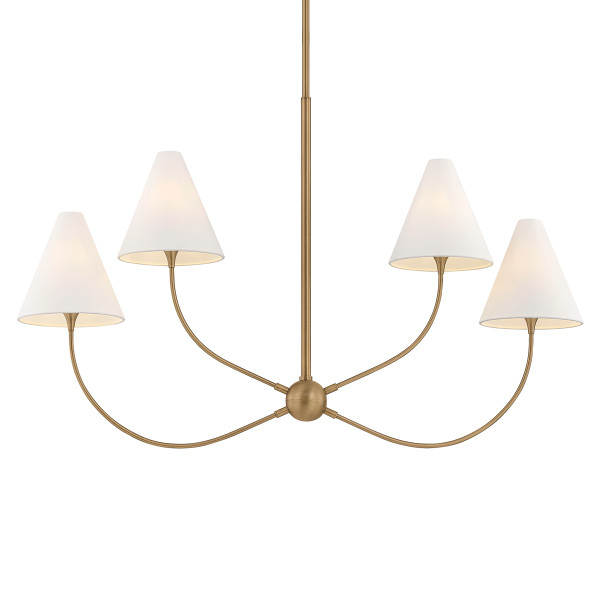 Troy Lighting - F1948-PBR - Four Light Linear Pendant - Evermore - Patina Brass