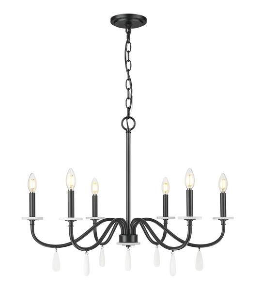 Z-Lite - 6103-32MB - Six Light Chandelier - Toussant - Matte Black