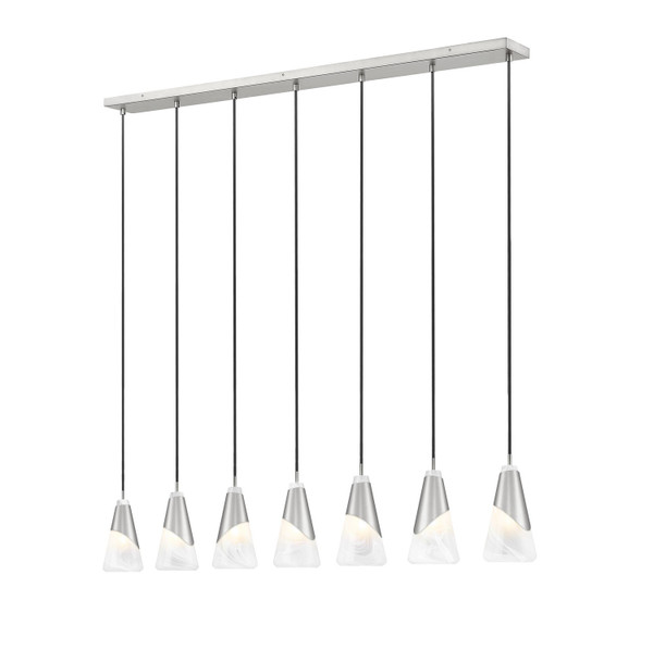 Z-Lite - 828P6-7L-BN - Seven Light Linear Chandelier - Aimie - Brushed Nickel