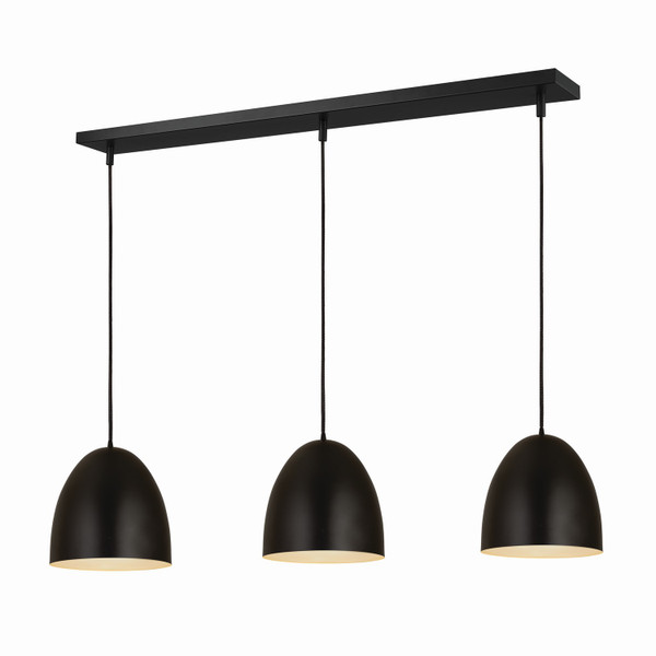 Z-Lite - 6012P12-3L-SBK - Three Light Pendant - Z-Studio - Satin Black
