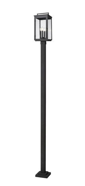 Z-Lite - 5019PHBS-536P-BK - Four Light Outdoor Post Mount - Hartwell - Sand Black