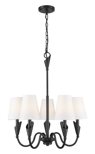 Z-Lite - 4014-24MB - Five Light Chandelier - Claudelle - Matte Black