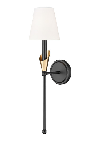 Z-Lite - 4014-1SA-MB-MGLD - One Light Wall Sconce - Claudelle - Matte Black + Modern Gold