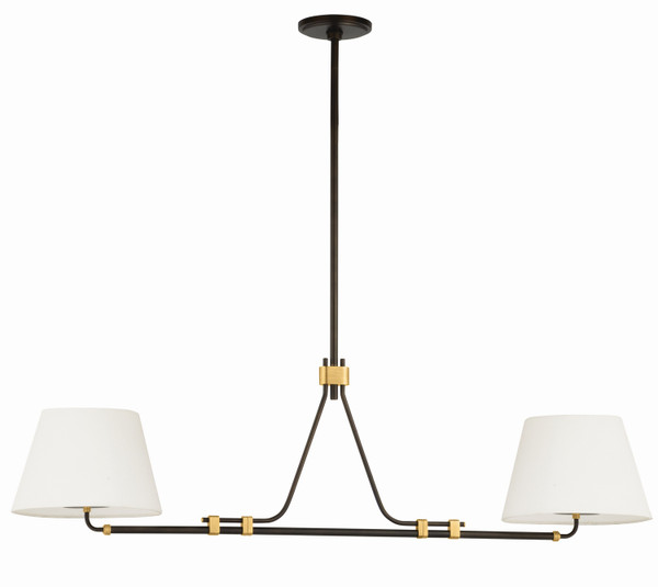 Hudson Valley - 1062-AGB/DB - Two Light Linear Pendant - Crown Heights - Aged Brass