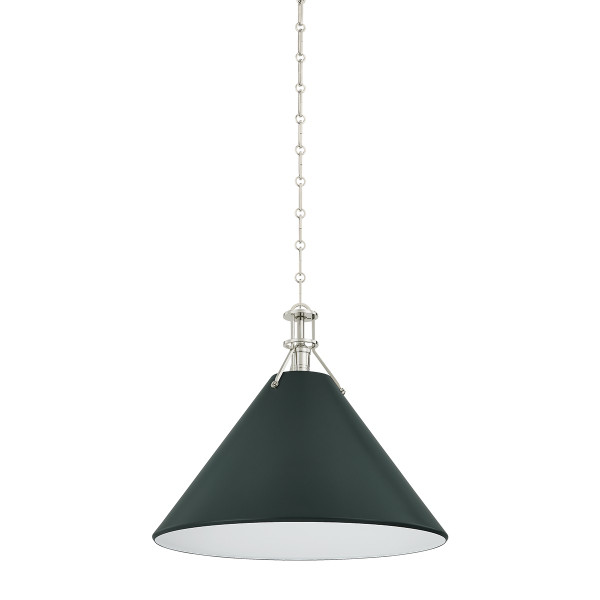 Hudson Valley - MDS352L-PN/SSG - One Light Pendant - Painted No. 2 - Polished Nickel/Soft Studio Green