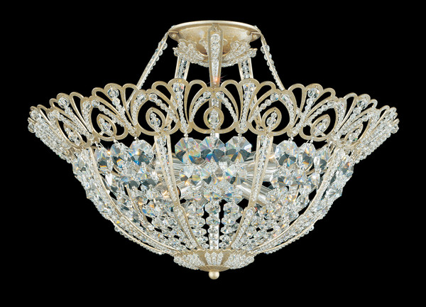 Schonbek - 9843-48R - Nine Light Semi-Flush Mount - Rivendell - Antique Silver