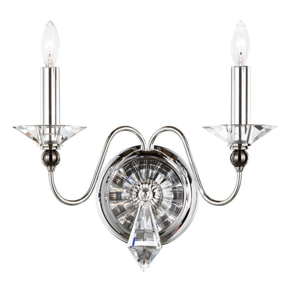 Schonbek - 9672-40CL - Two Light Wall Sconce - Jasmine - Polished Silver