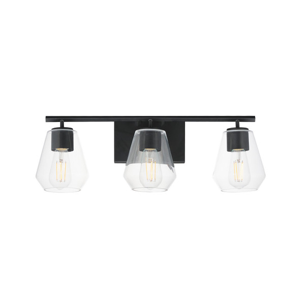 Maxim - 21333CLBK - Three Light Bath Vanity - Geode - Black