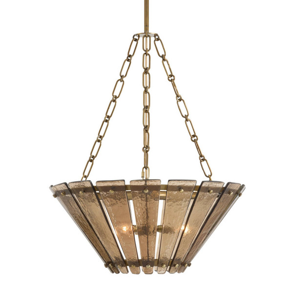 Arteriors - DSI16 - Three Light Chandelier - Decora - Smoke/Antique Brass