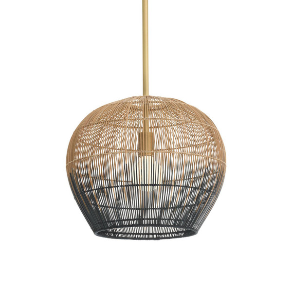 Arteriors - DPS09 - One Light Pendant - Swami - Natural and Black/Antique Brass