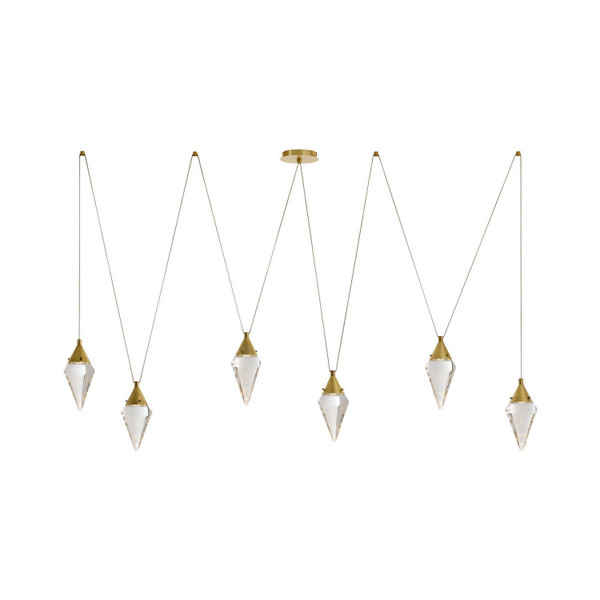 Arteriors - DLC60 - LED Chandelier - Berkley - Clear/Antique Brass