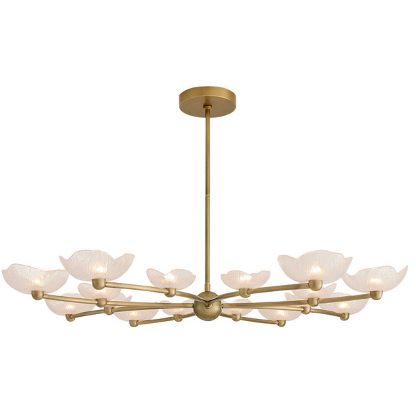 Arteriors - DLC51 - LED Chandelier - Fleurana - Frosted/Antique Brass
