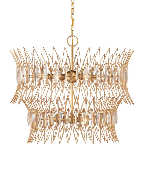 Currey and Company - 9000-1287 - Nine Light Chandelier - Marquise - Clear/Luxor Gold